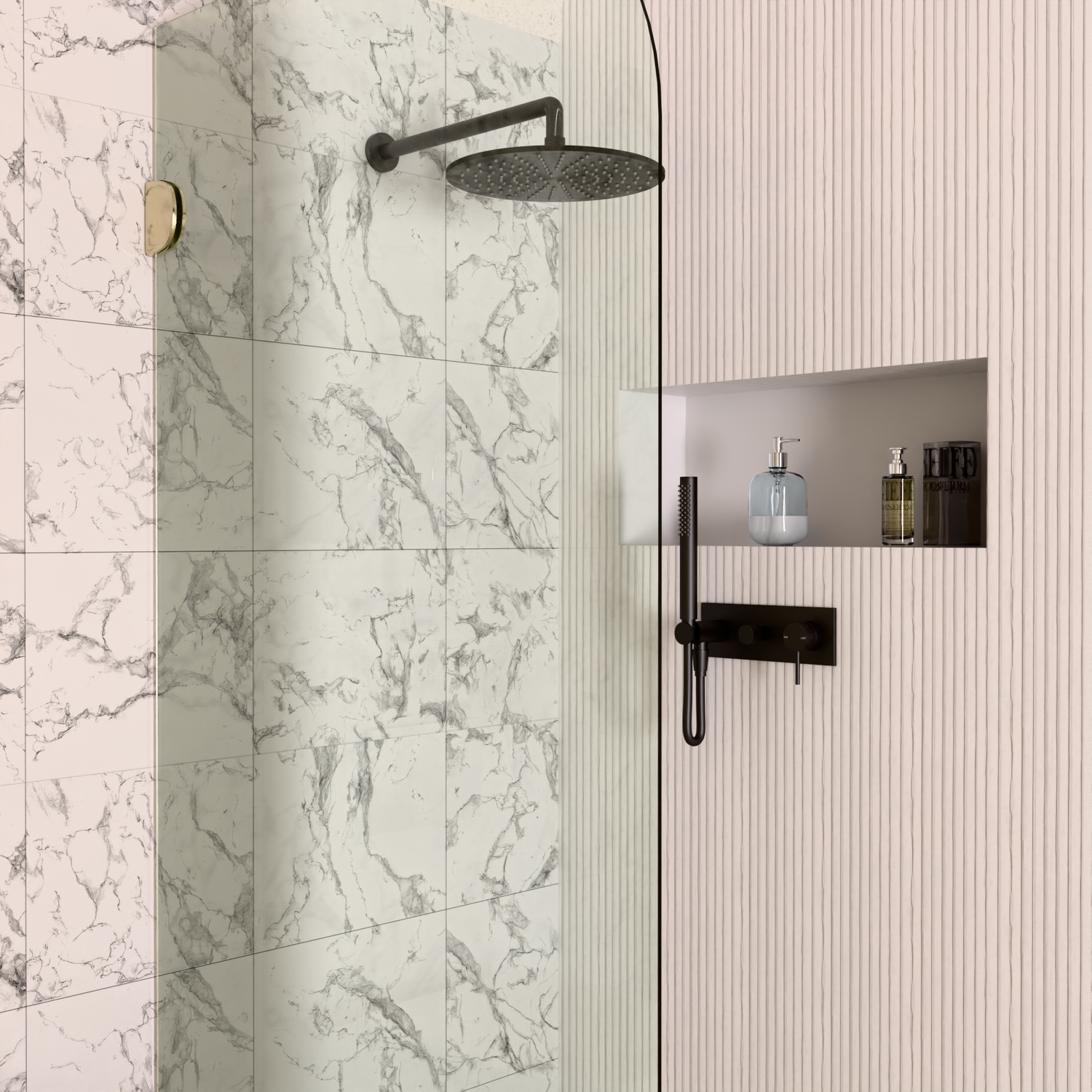 Mecca Shower Mixer With Divertor System Matte Black