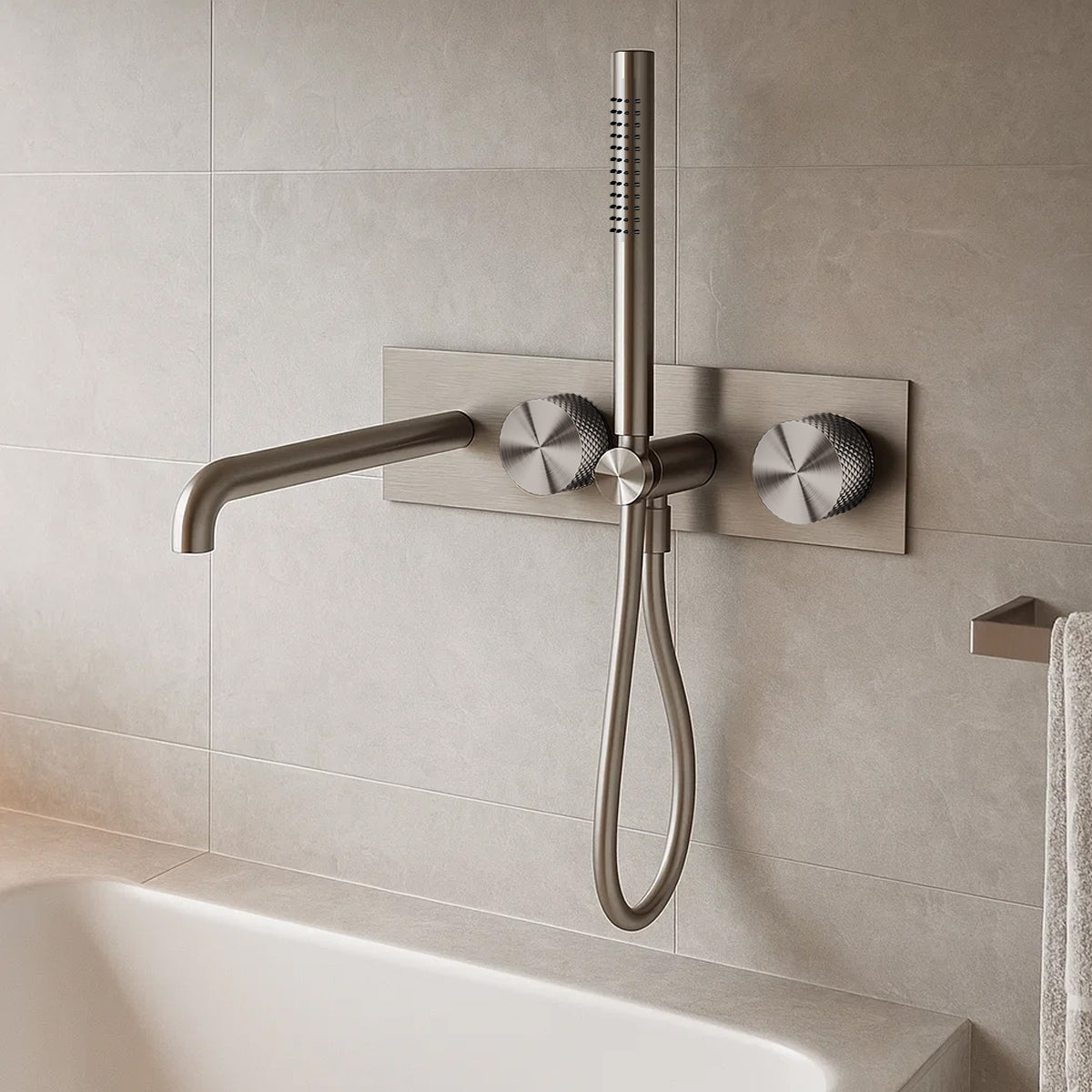 Opal Progressive Shower System With Spout 230mm Brushed Nickel