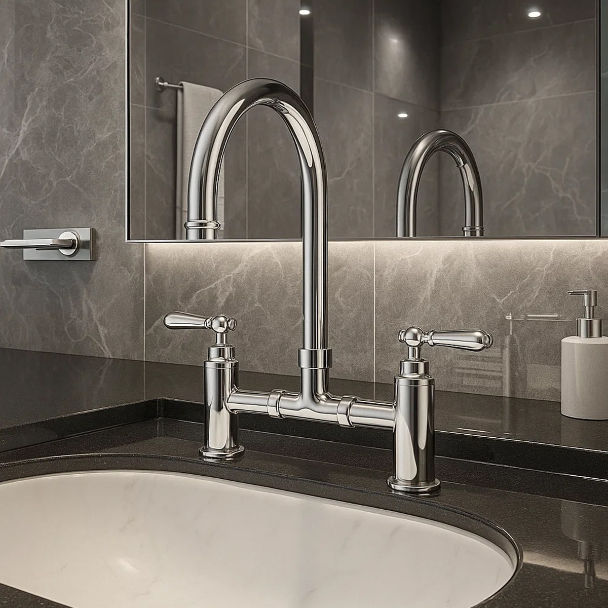 York Bridge Kitchen Set Chrome