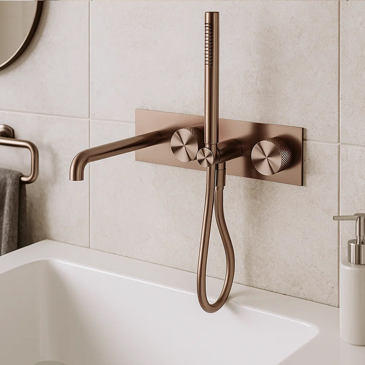 Opal Progressive Shower System With Spout 250mm Brushed Bronze