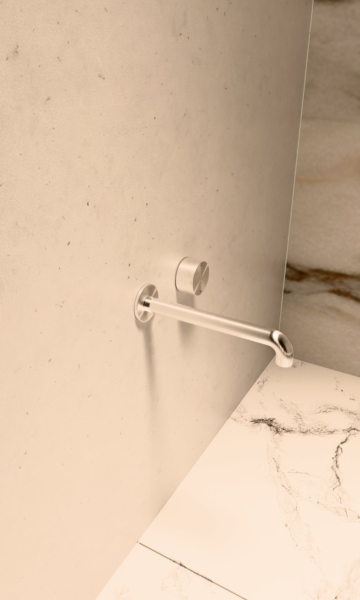 Kara Progressive Wall Basin/Bath Set 185mm Brushed Nickel