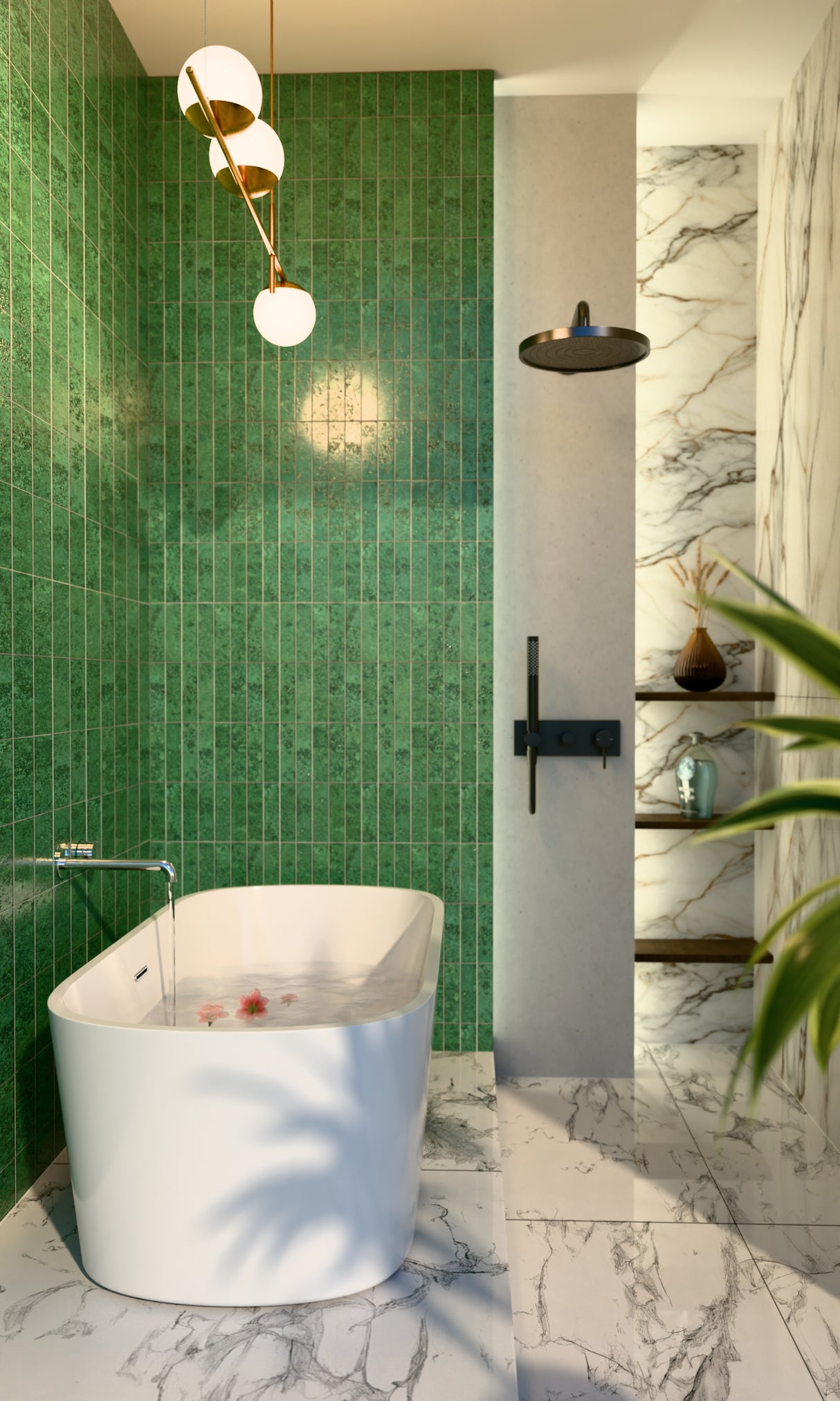 Kara Progressive Wall Basin/Bath Set 185mm Chrome