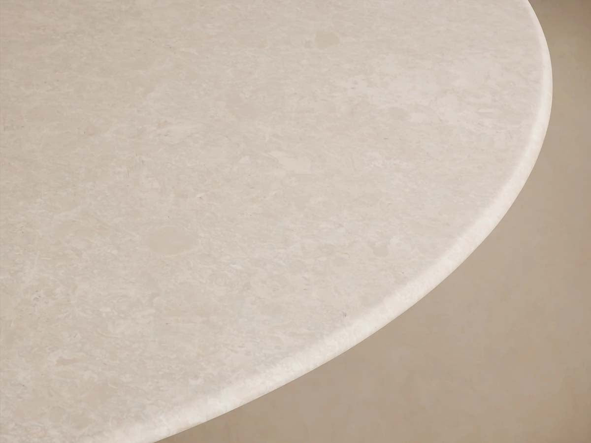 Saint Germain Round Marble Top Dining Table With Wood Dauphine Base