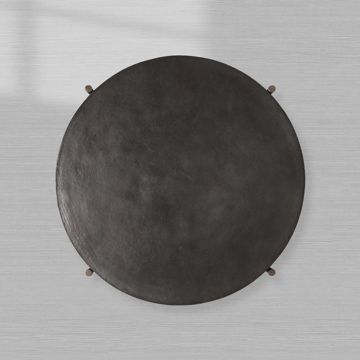 Donovan Cast Aluminum Coffee Table Round Living Room Cocktail Table Metal Top Center Tea Table