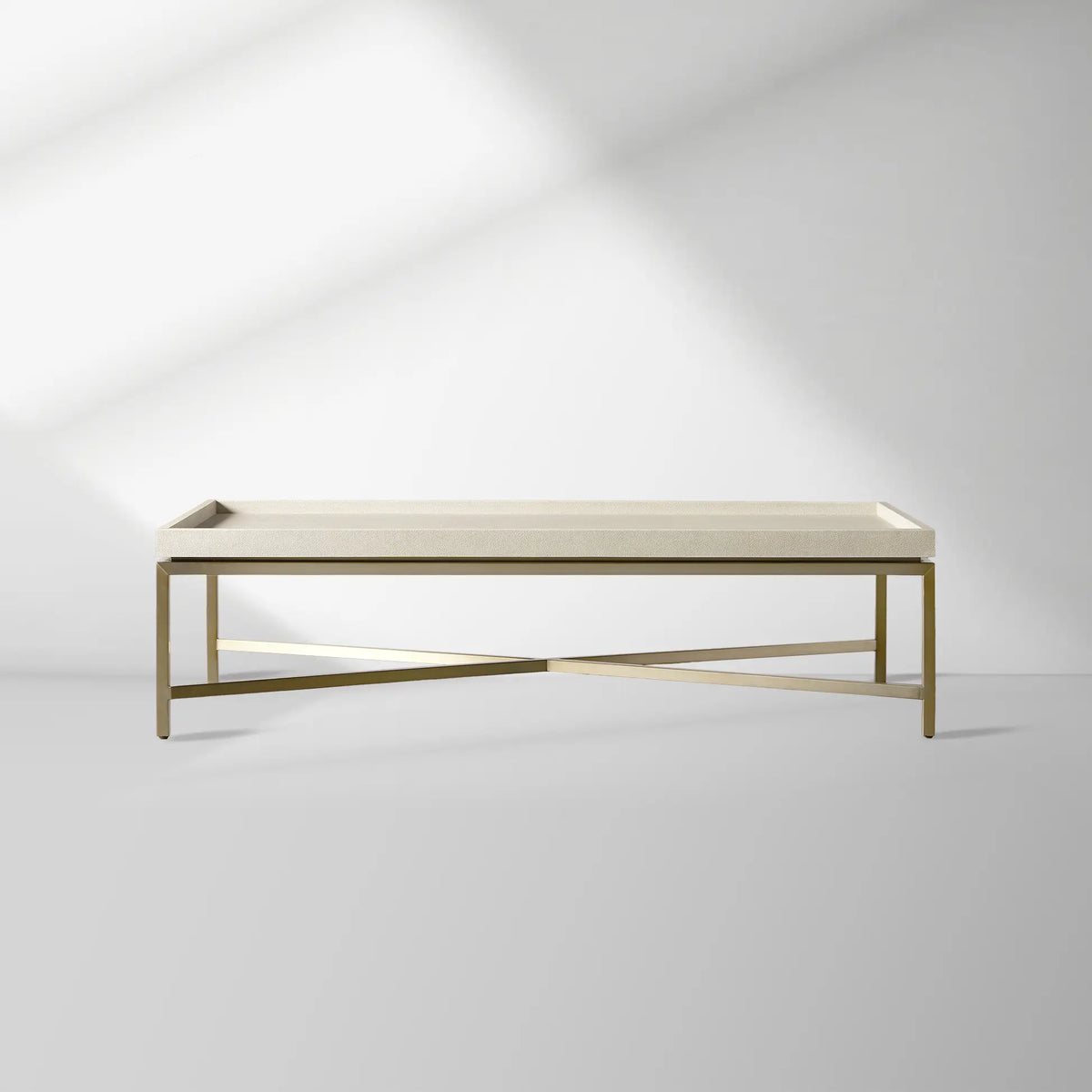 Malone Leather Top Coffee Table Modern Cocktail Table Living Room Center Tea Table with Steel Base