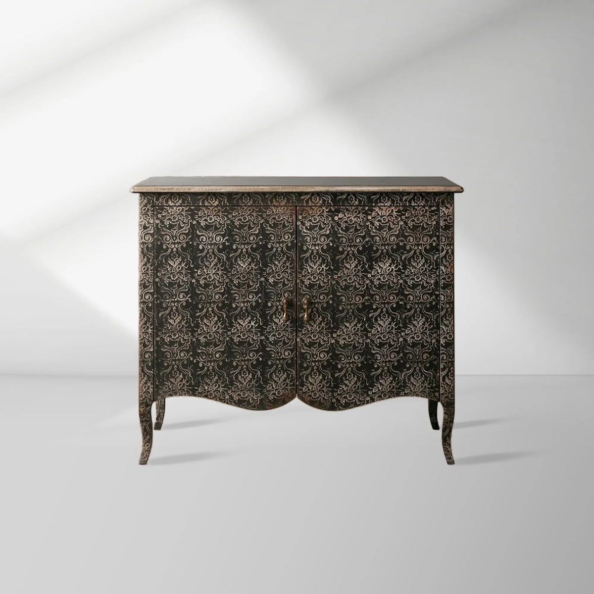 Amalfi Hand-Painted Sideboards Buffet Cabinet Wood Distressed Storage Cabinet