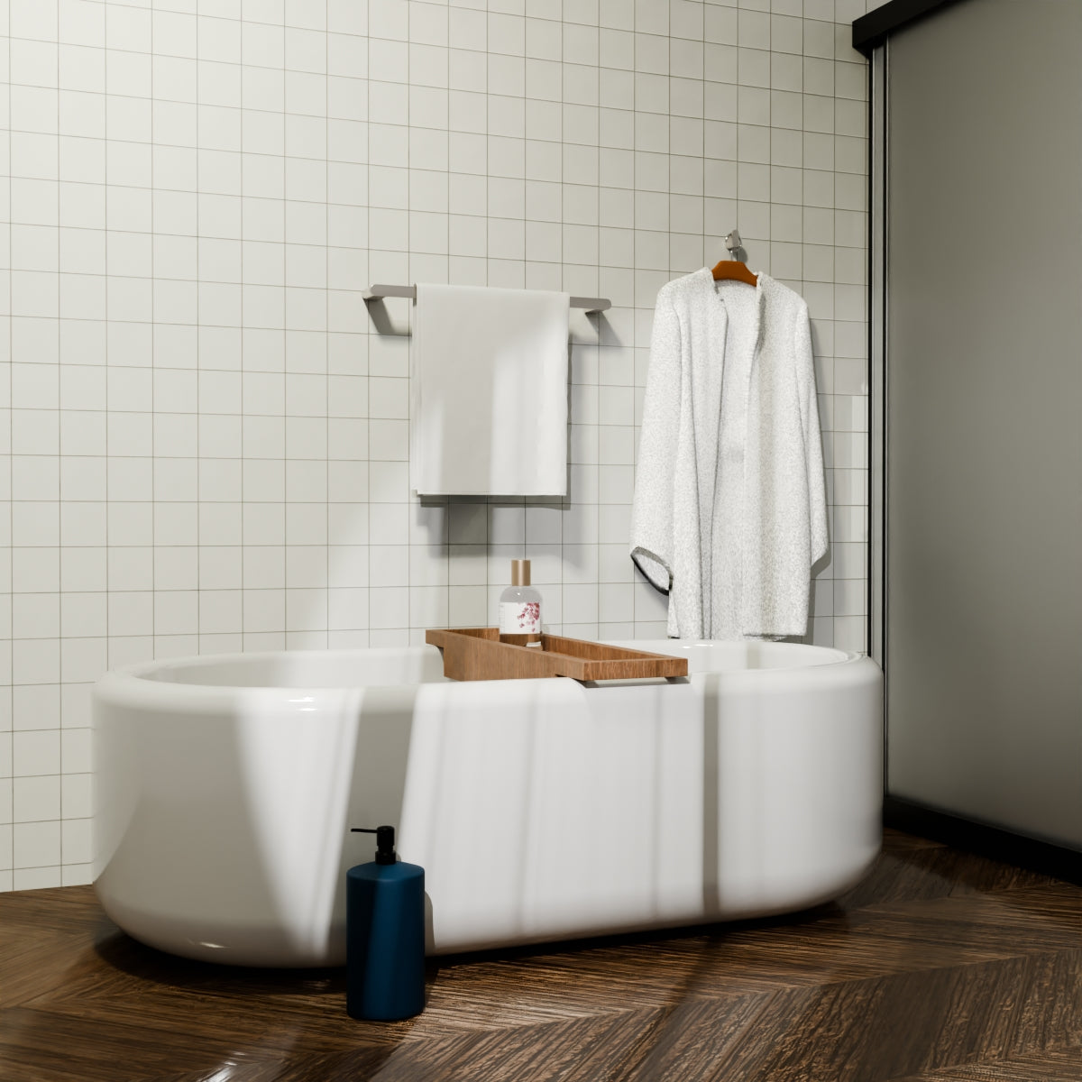 Bianca Single Towel Rail 800mm Brushed Nickel