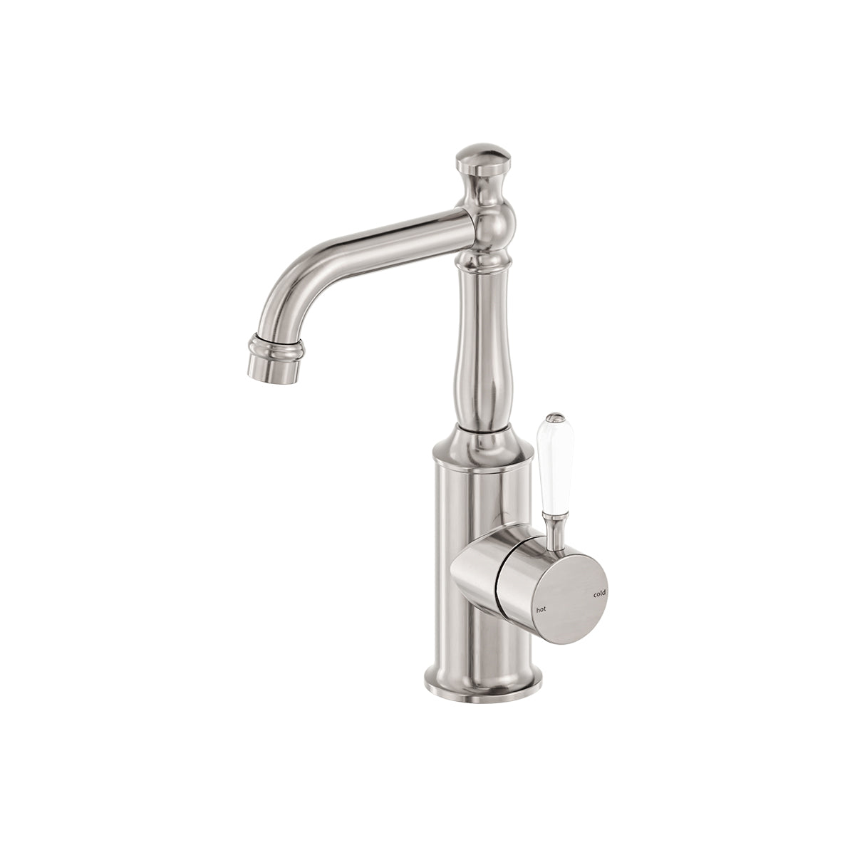 York Basin Mixer With Metal Lever Brushed Nickel