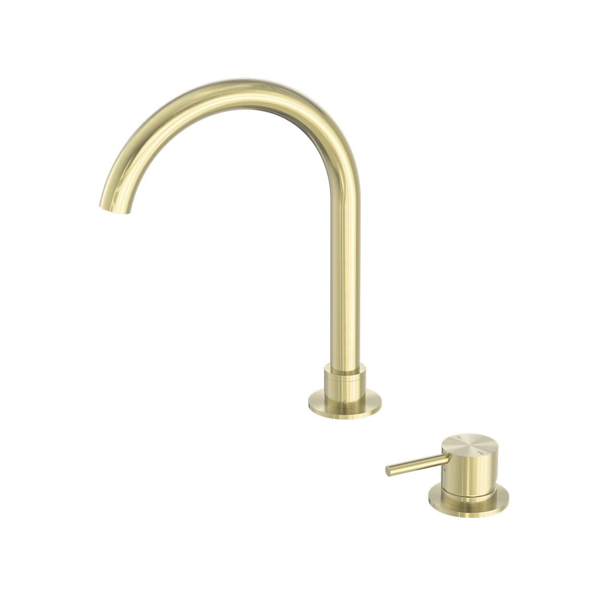 Mecca Hob Basin Mixer Round Swivel Spout Brushed Gold