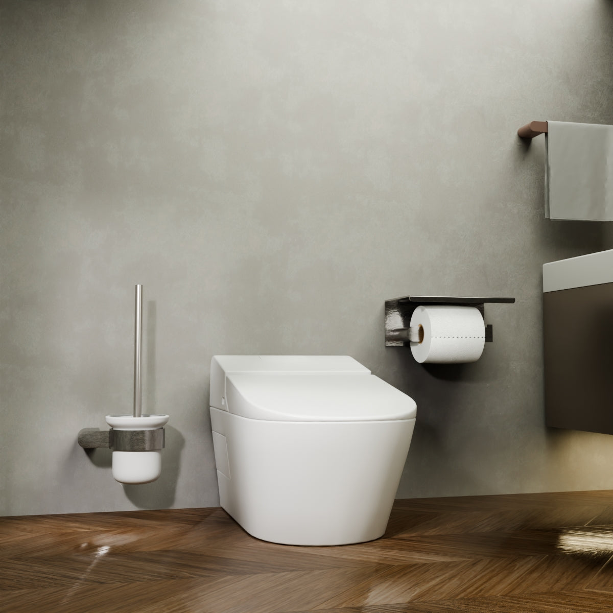 Bianca Toilet Brush Holder Gun Metal