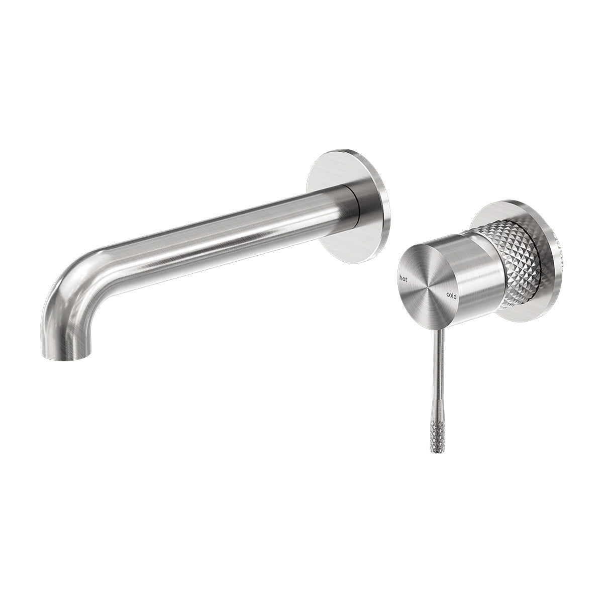Opal Wall Basin/Bath Mixer Separate Back Plate 185mm Brushed Nickel