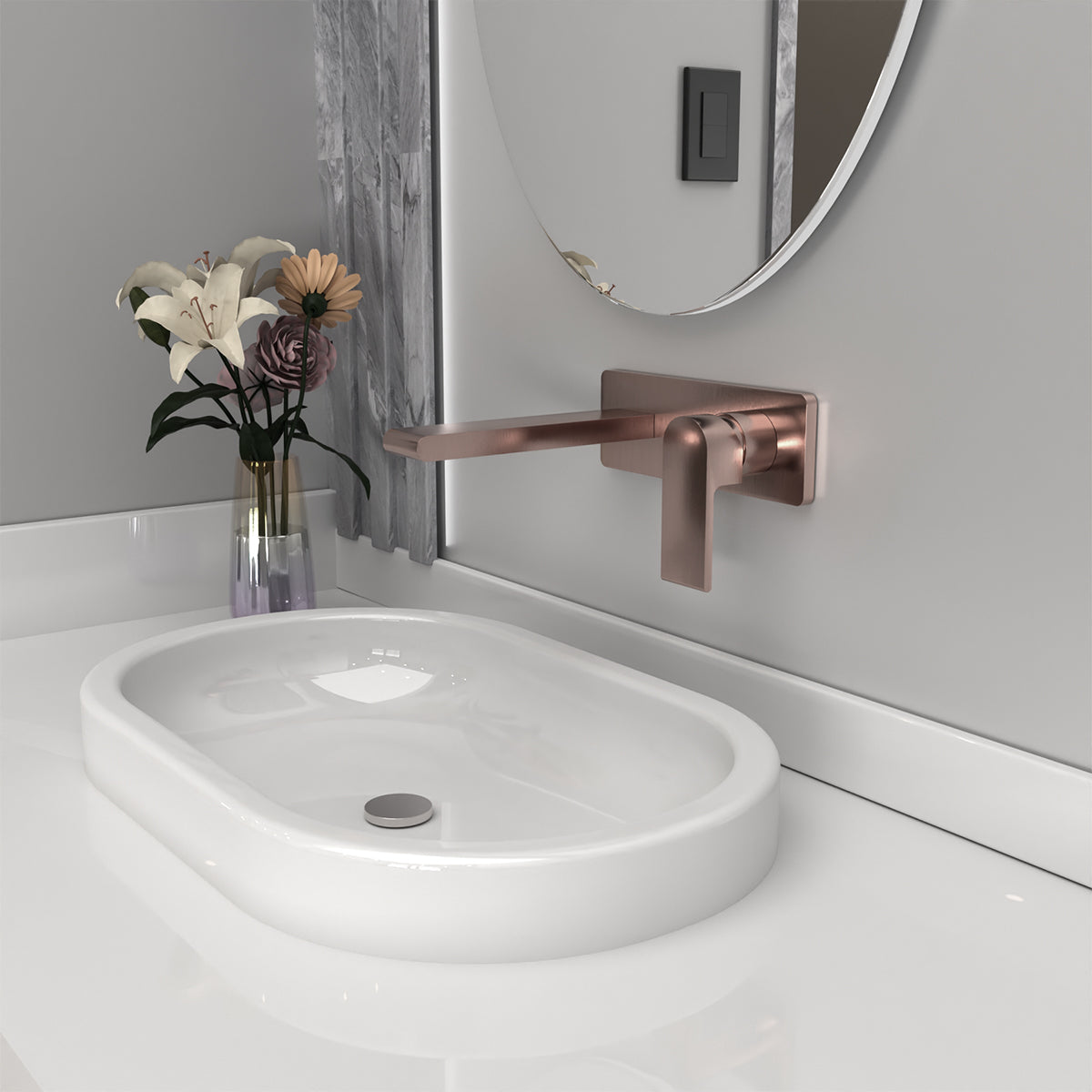 Bianca Wall Basin/Bath Mixer 187mm Brushed Bronze