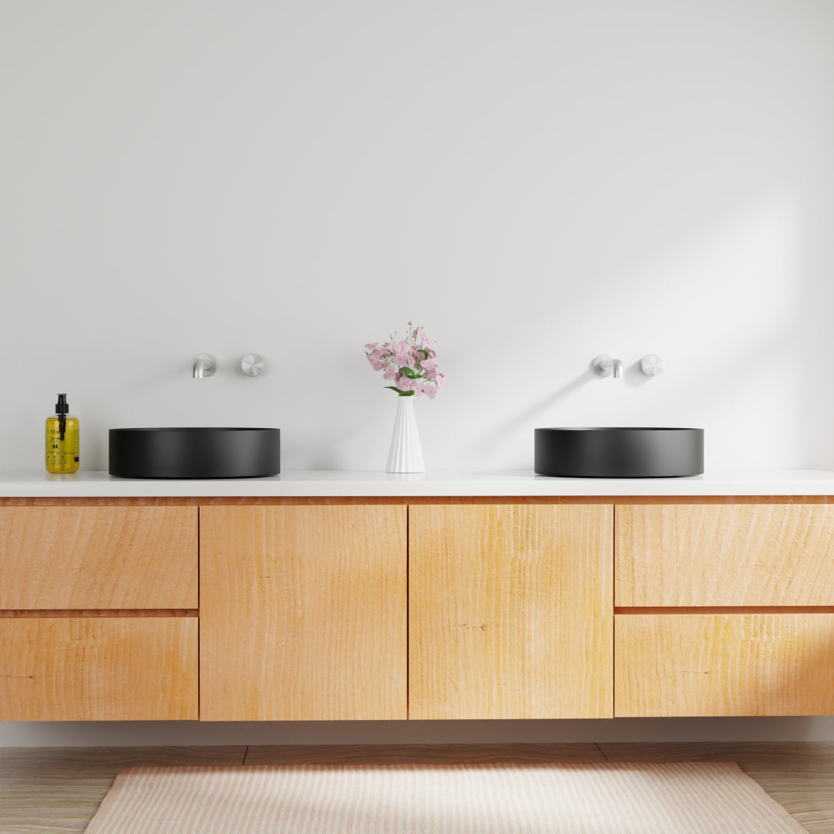 Kara Progressive Wall Basin/Bath Set 260mm Brushed Nickel