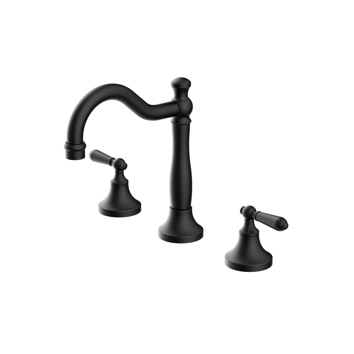 York Basin Set With Metal Lever Matte Black