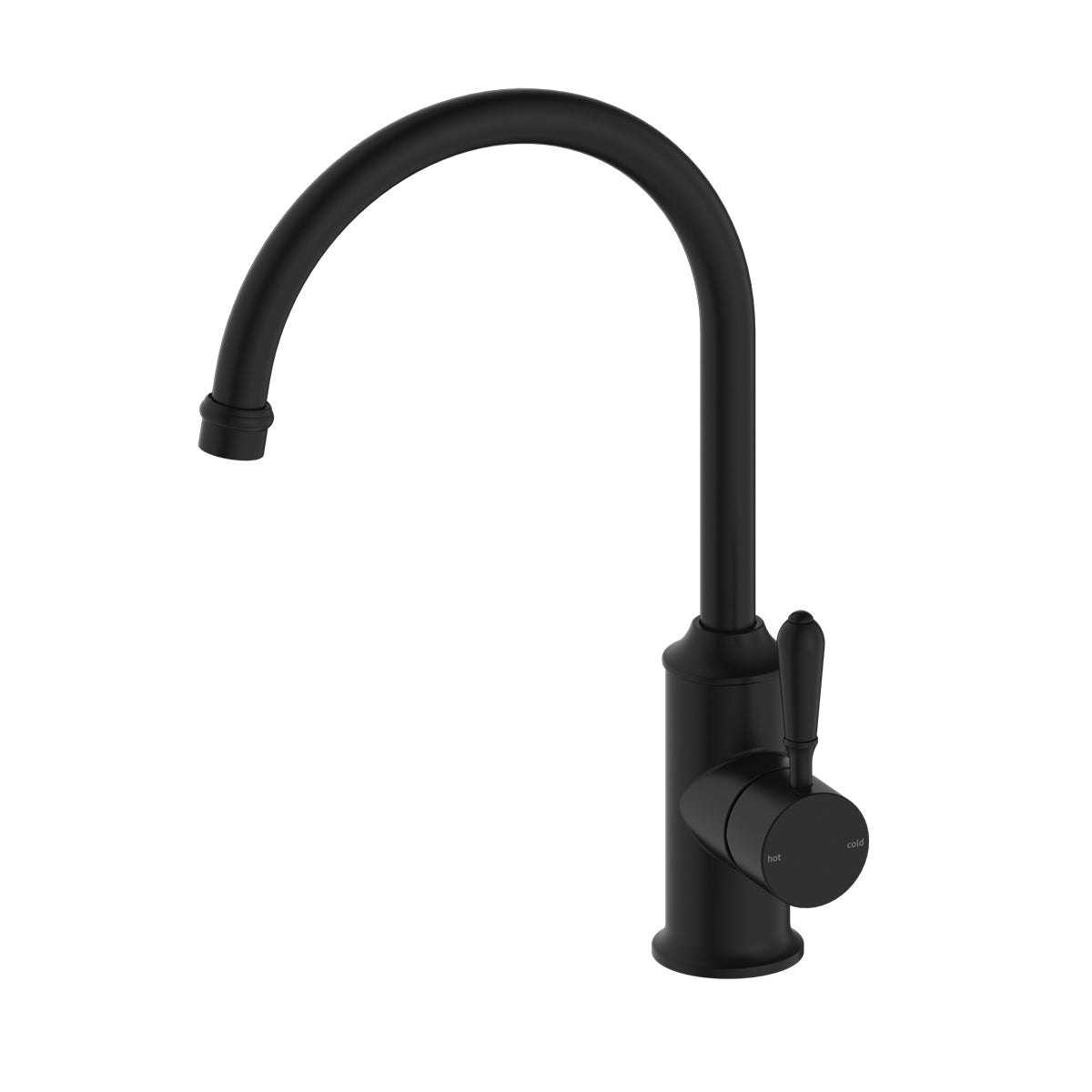 York Kitchen Mixer Gooseneck Spout With Metal Lever Matte Black