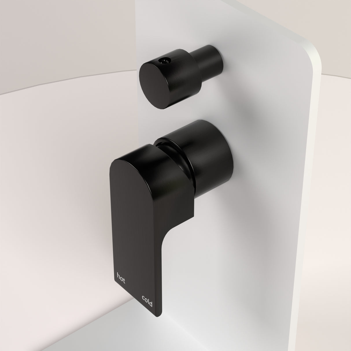 Bianca Shower Mixer With Divertor Separate Plate Matte Black