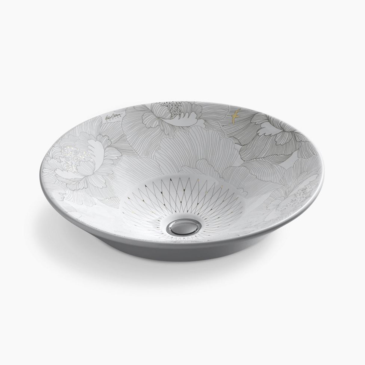 Empress Bouquet on Conical Bell Vessel Basin