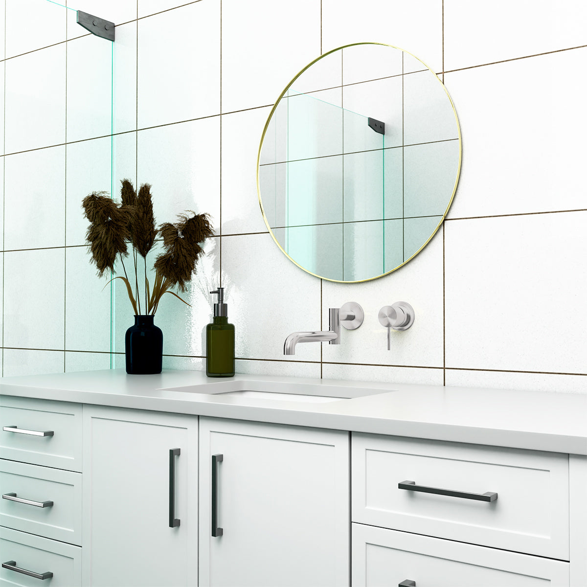 Mecca Shower Mixer 60mm Plate Brushed Nickel