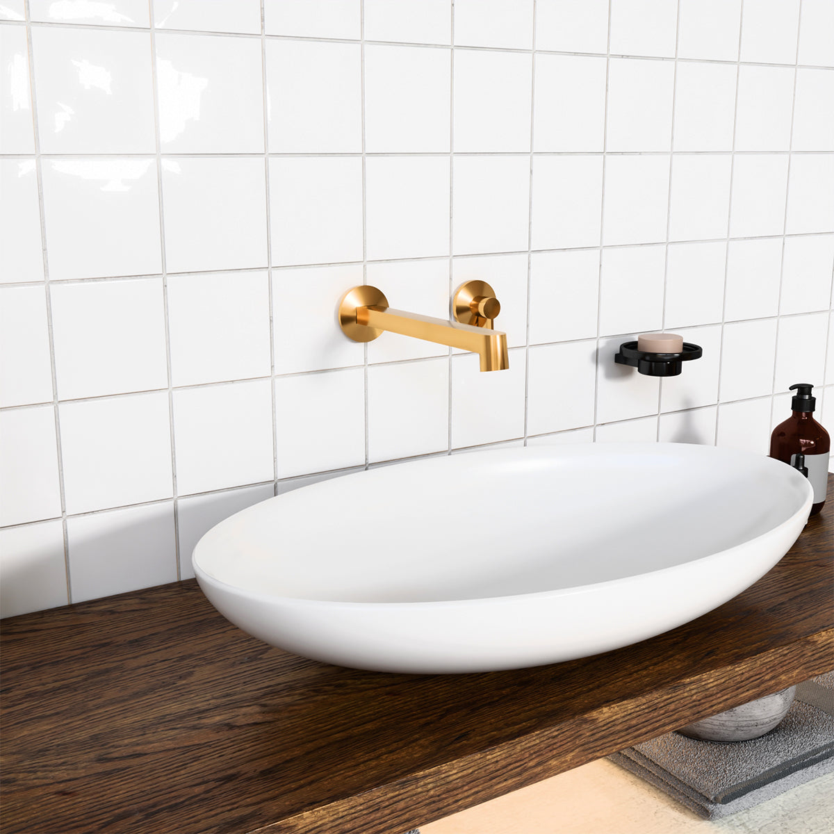 Components Row Basin Spout - Brushed Brass