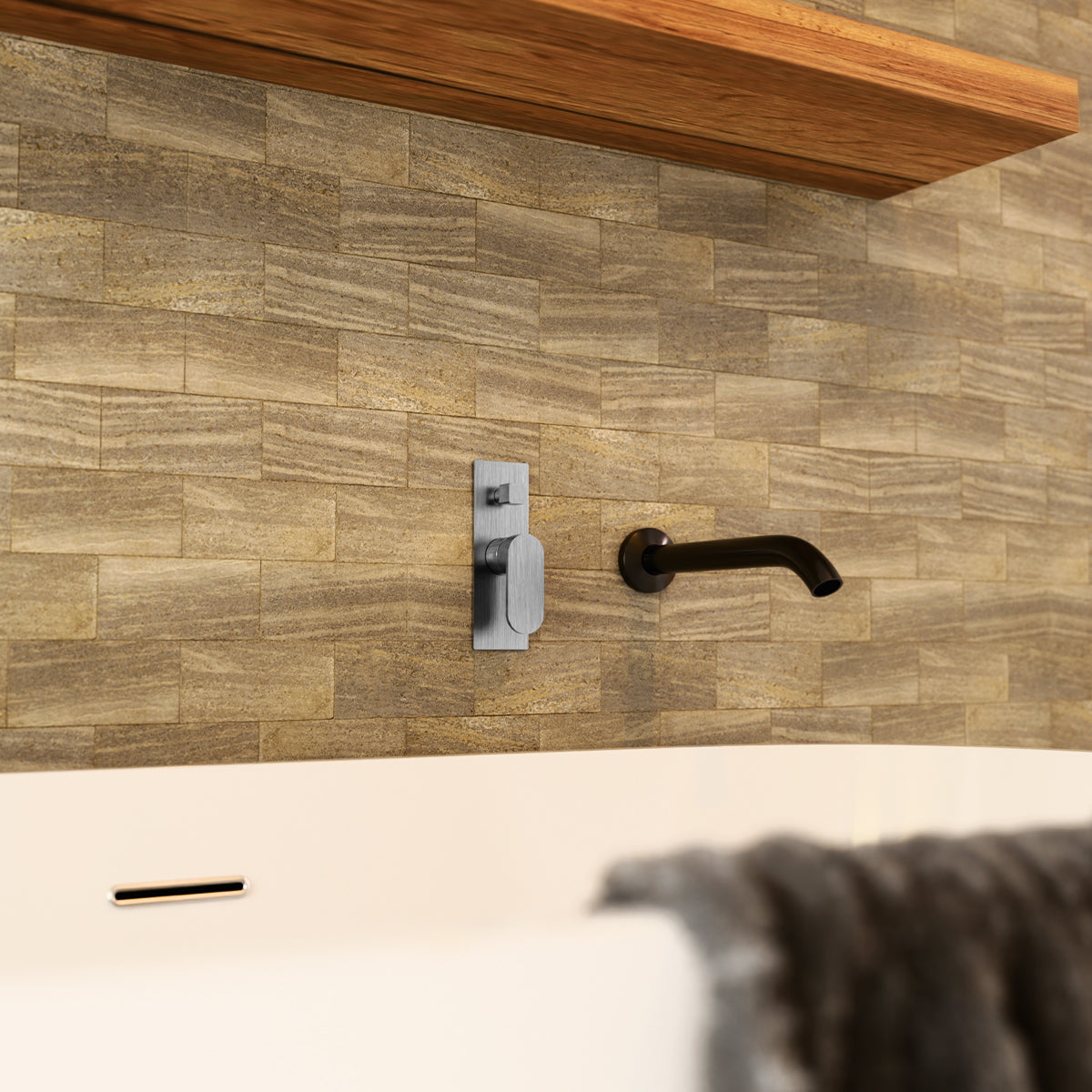 Ecco Shower Mixer With Divertor Gun Metal