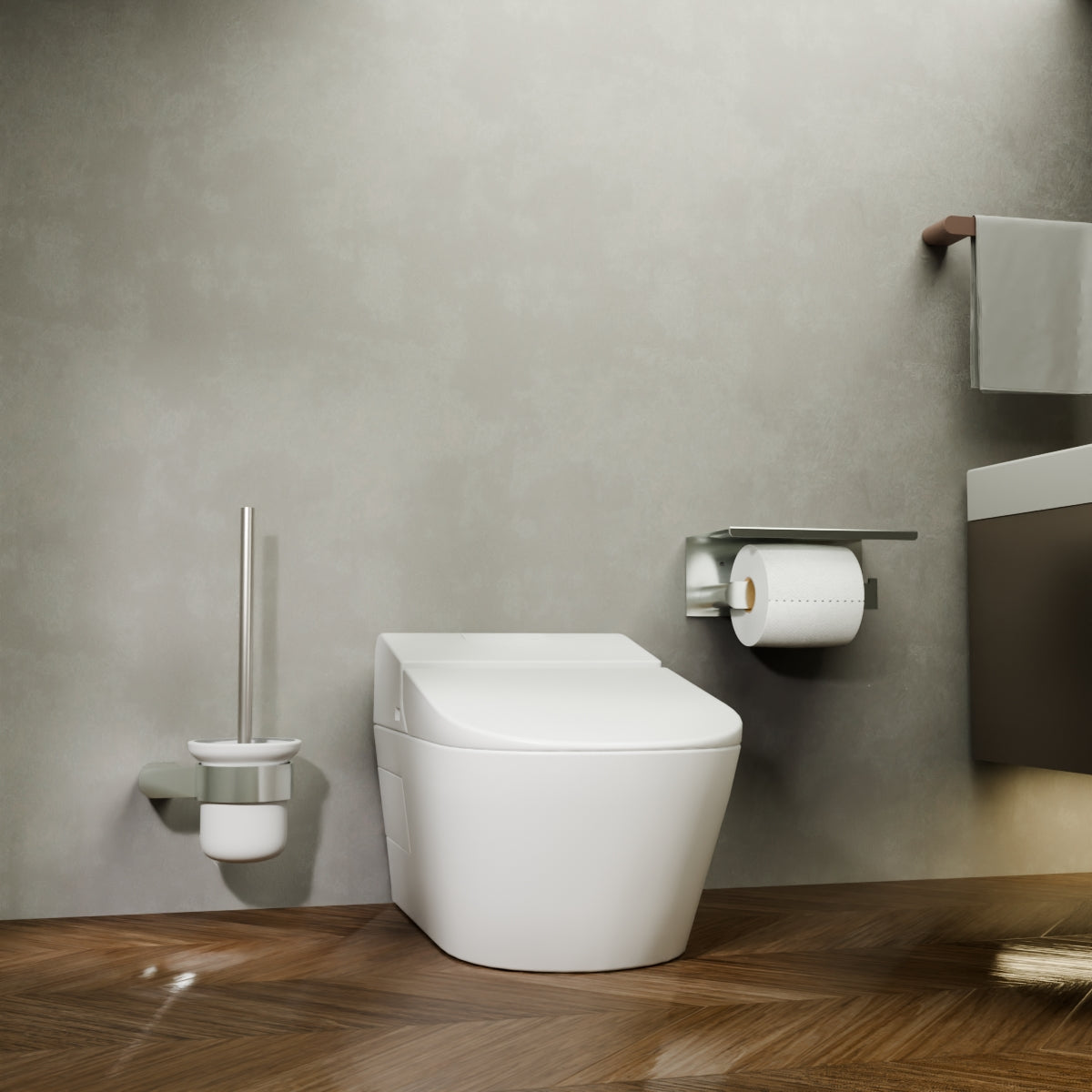 Bianca Toilet Roll Holder With Phone Holder Chrome