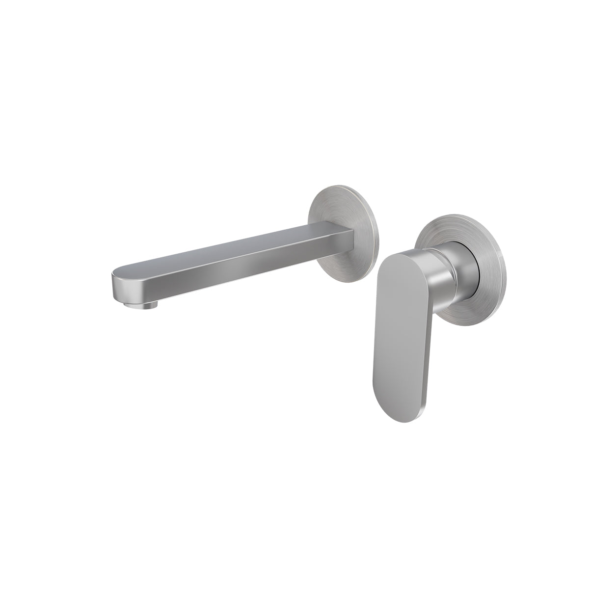 Ecco Wall Basin/Bath Mixer Separate Back Plate Brushed Nickel