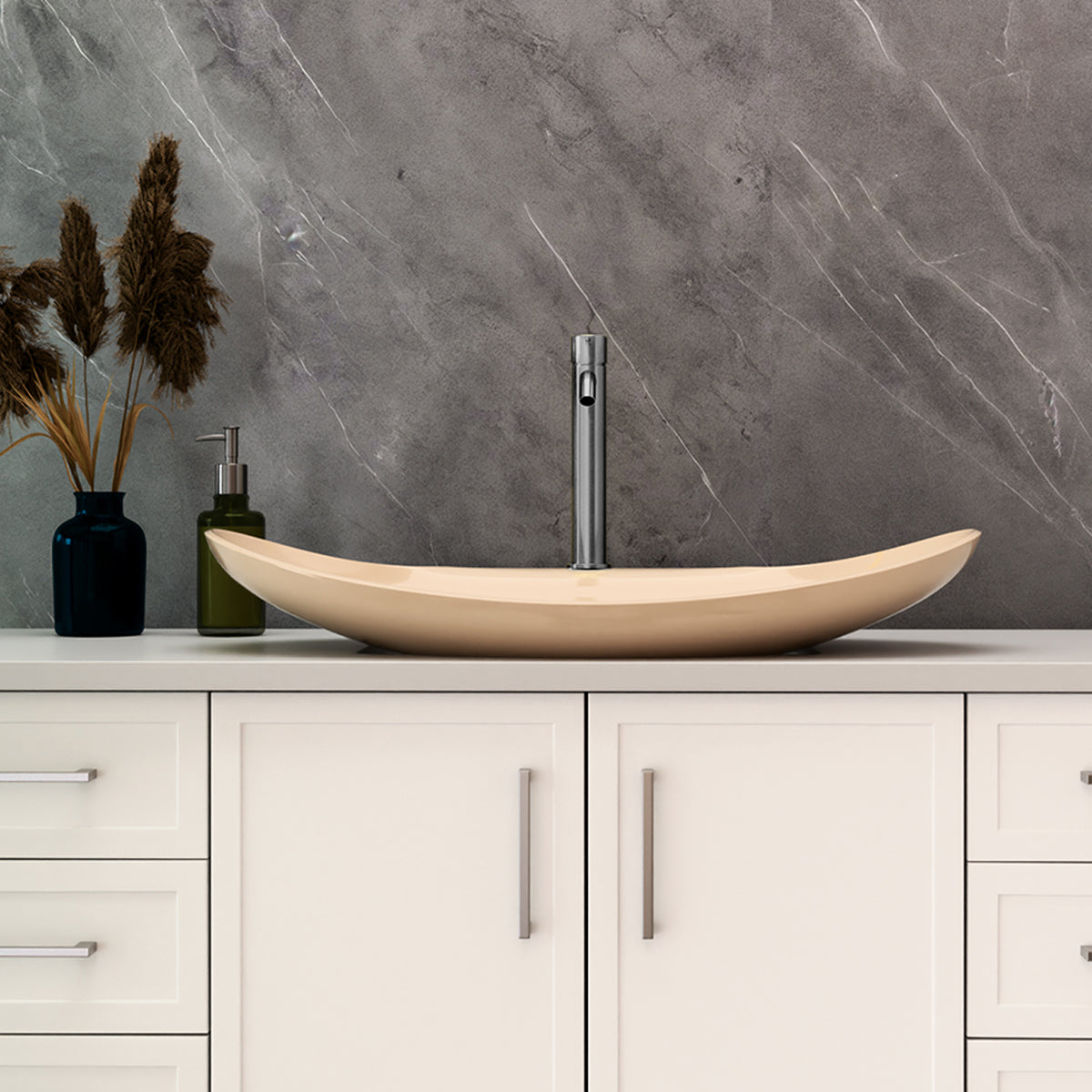 Mecca Tall Basin Mixer Gun Metal