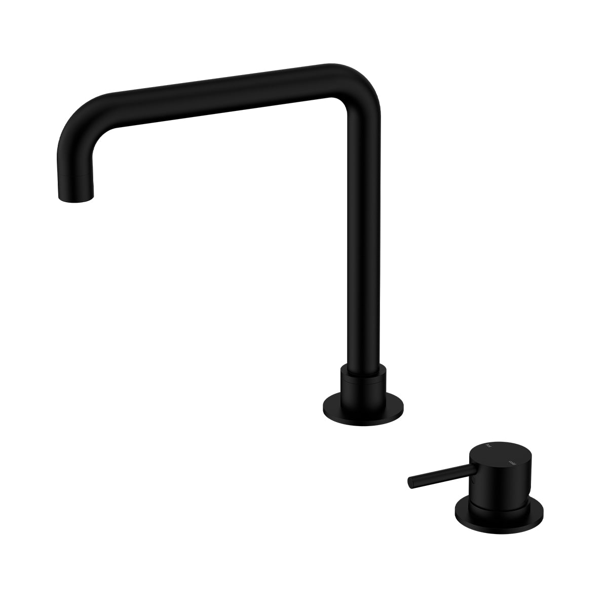 Mecca Hob Basin Mixer Square Swivel Spout Matte Black