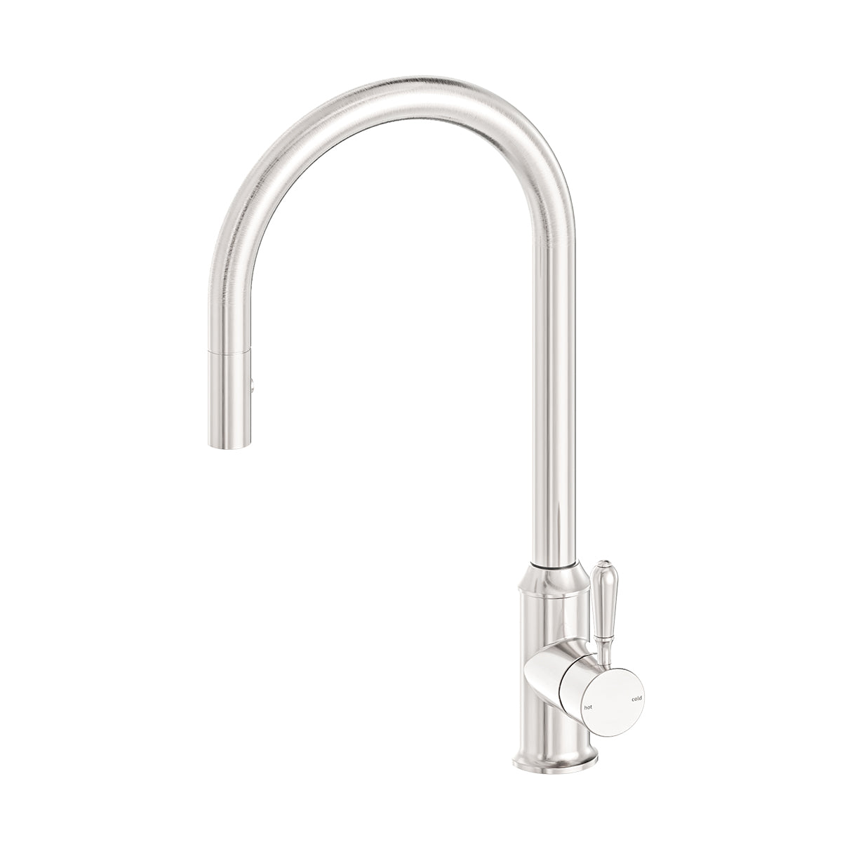 York Pull Out Sink Mixer With Vegie Spray Function With Metal Lever Brushed Nickel