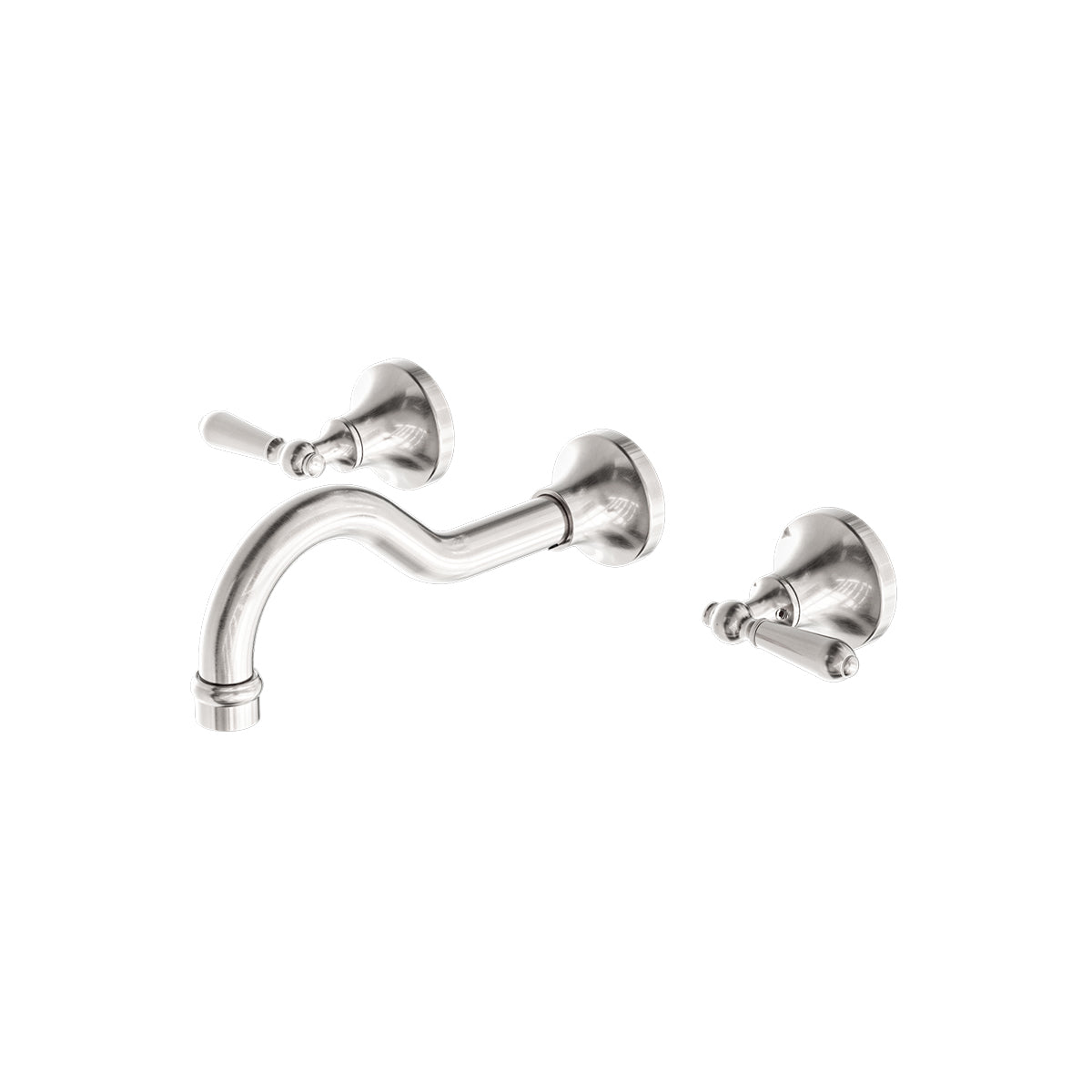 York Wall Basin Set With Metal Lever Brushed Nickel