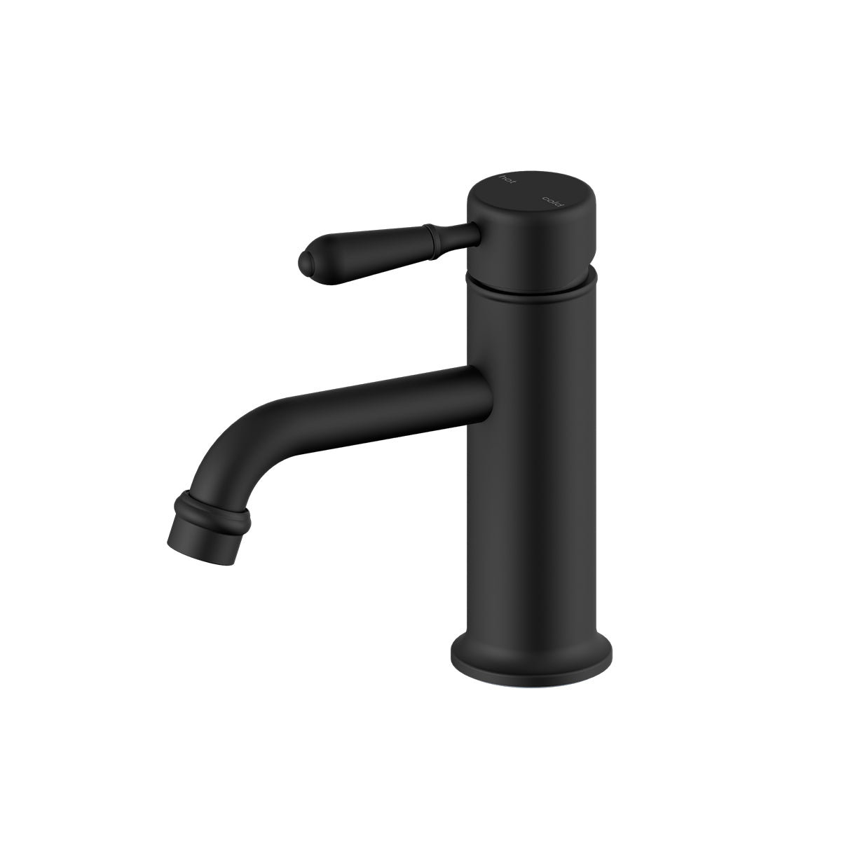 York Straight Basin Mixer With Metal Lever Matte Black