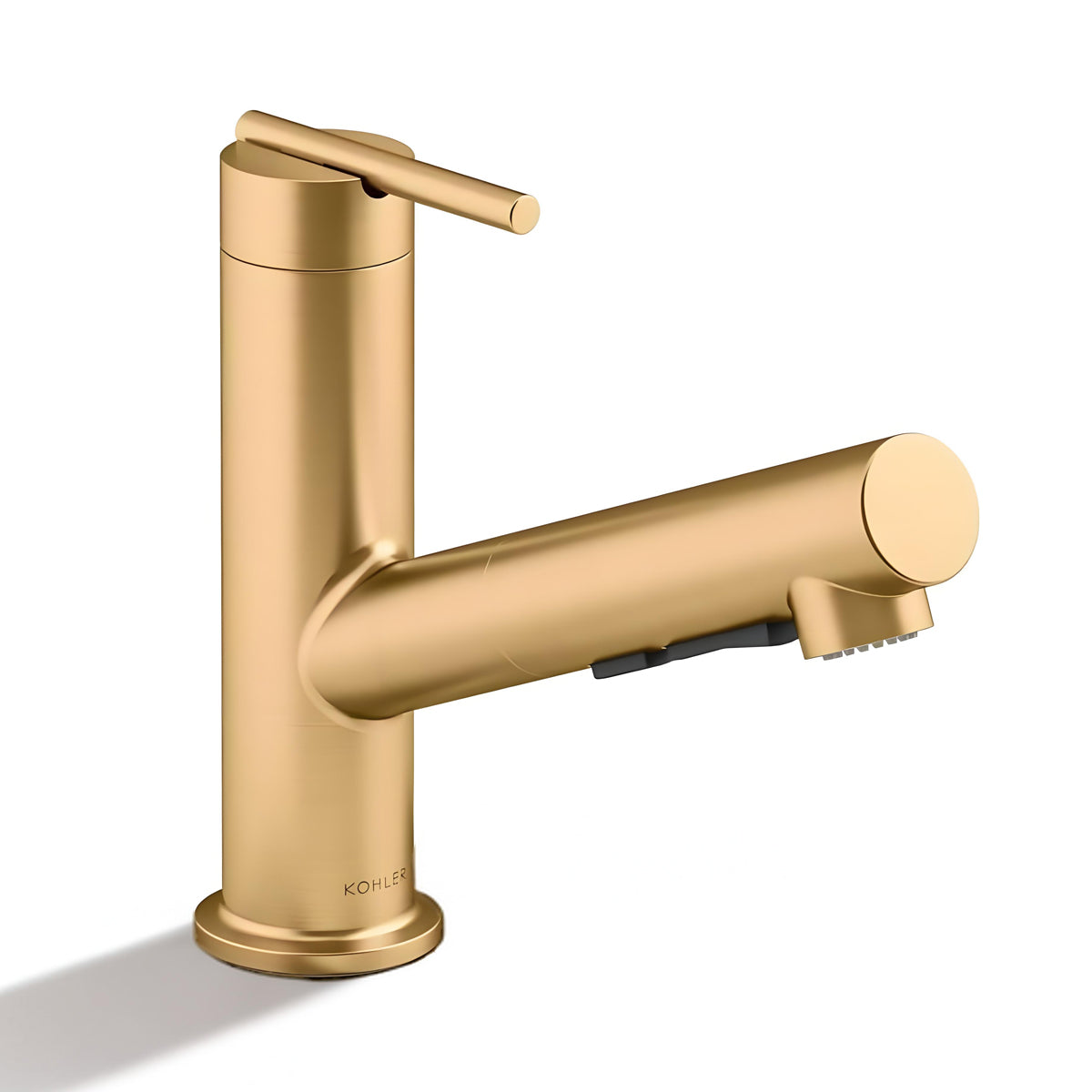 Crue Pull-Out Kitchen Mixer Brushed Brass