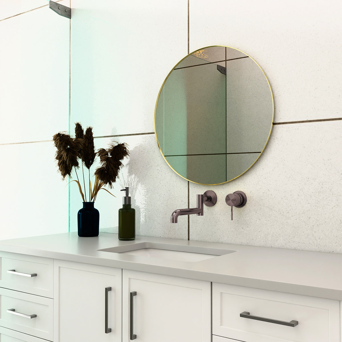 MECCA WALL MOUNTED SWIVEL BATH SPOUT ONLY 225MM BRUSHED BRONZE