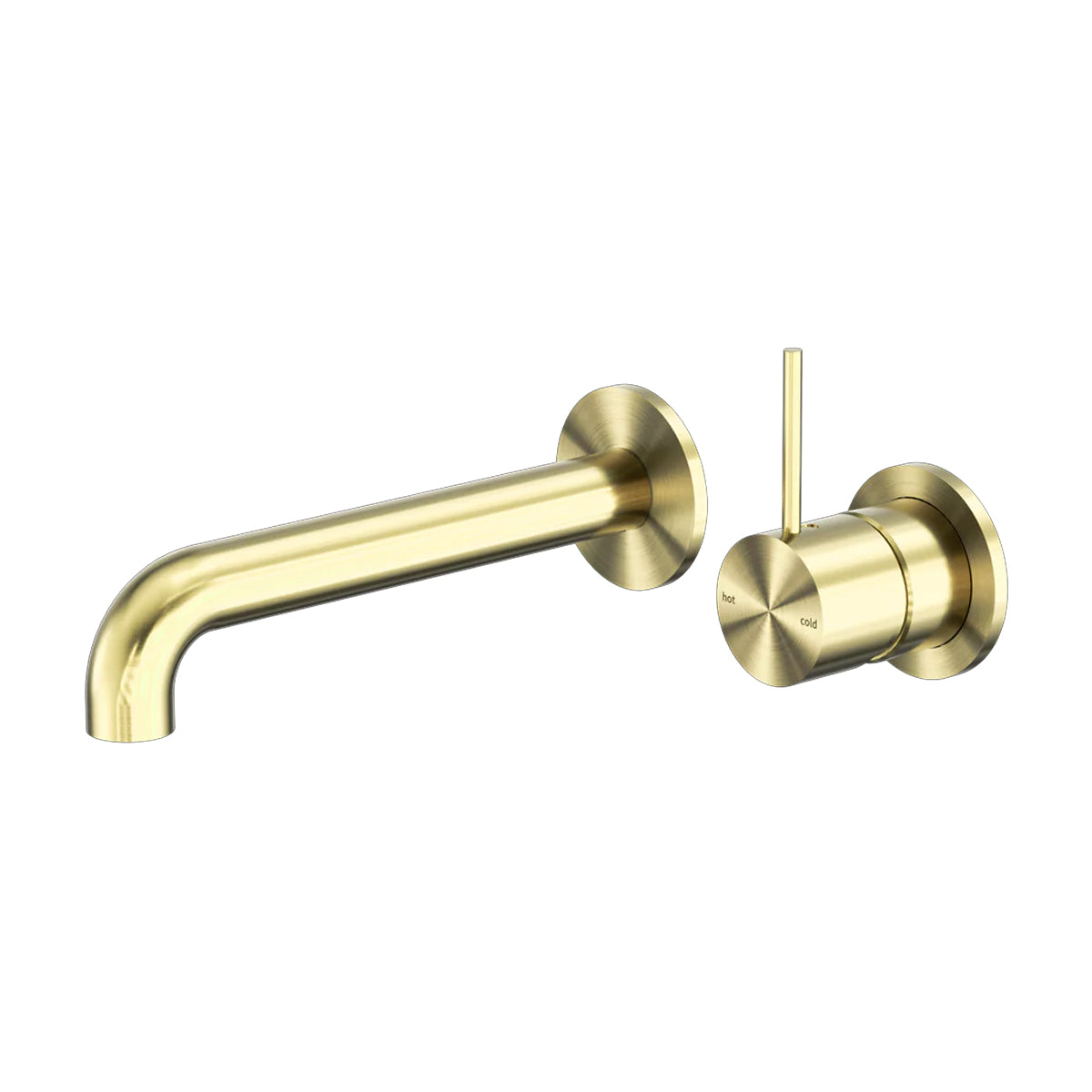 Mecca Wall Basin/Bath Mixer Separate Back Plate Handle Up 160mm Brushed Gold