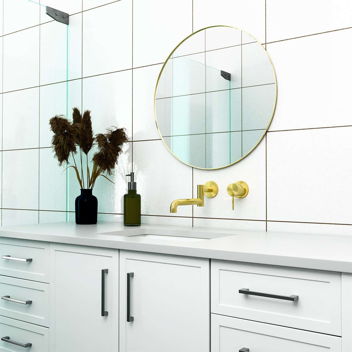 Mecca Shower Mixer 60mm Plate Brushed Gold