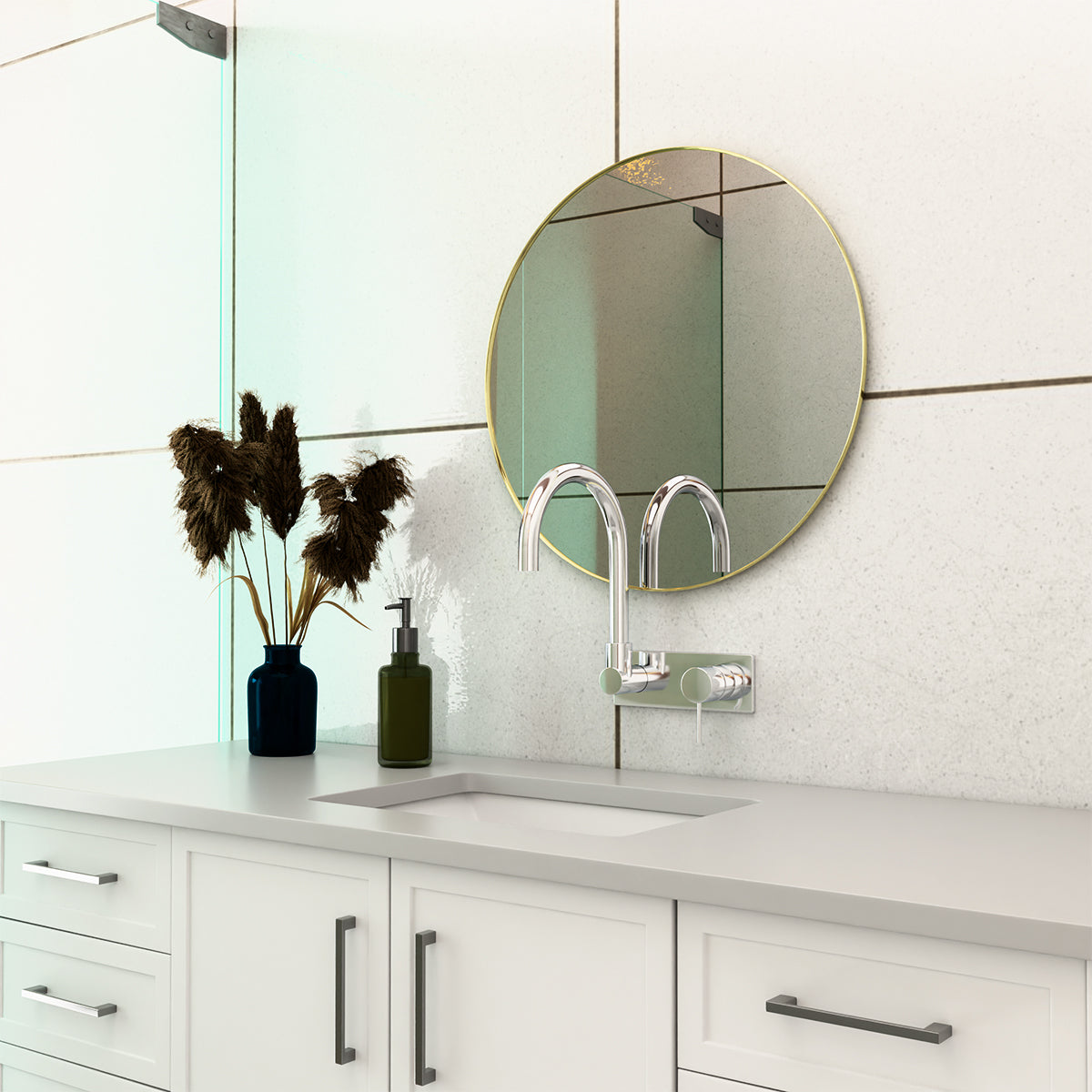 Mecca Wall Basin/Bath Mixer Swivel Spout Chrome