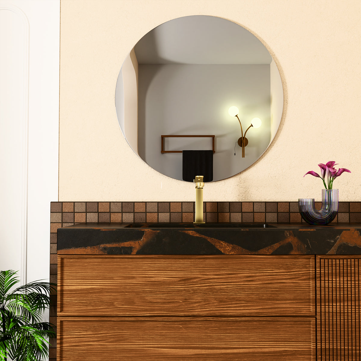 Ecco Tall Basin Mixer Brushed Gold