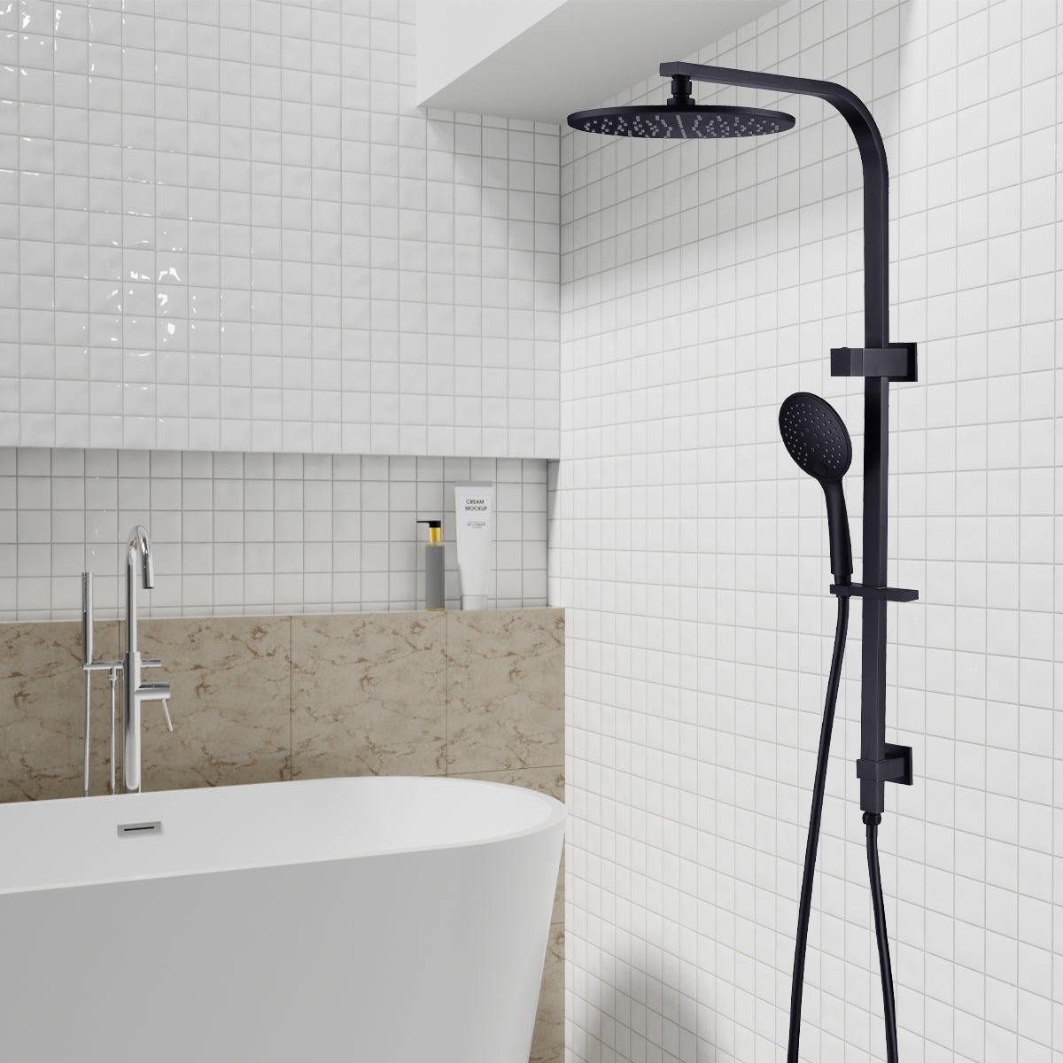 BIANCA TWIN SHOWER MATTE BLACK