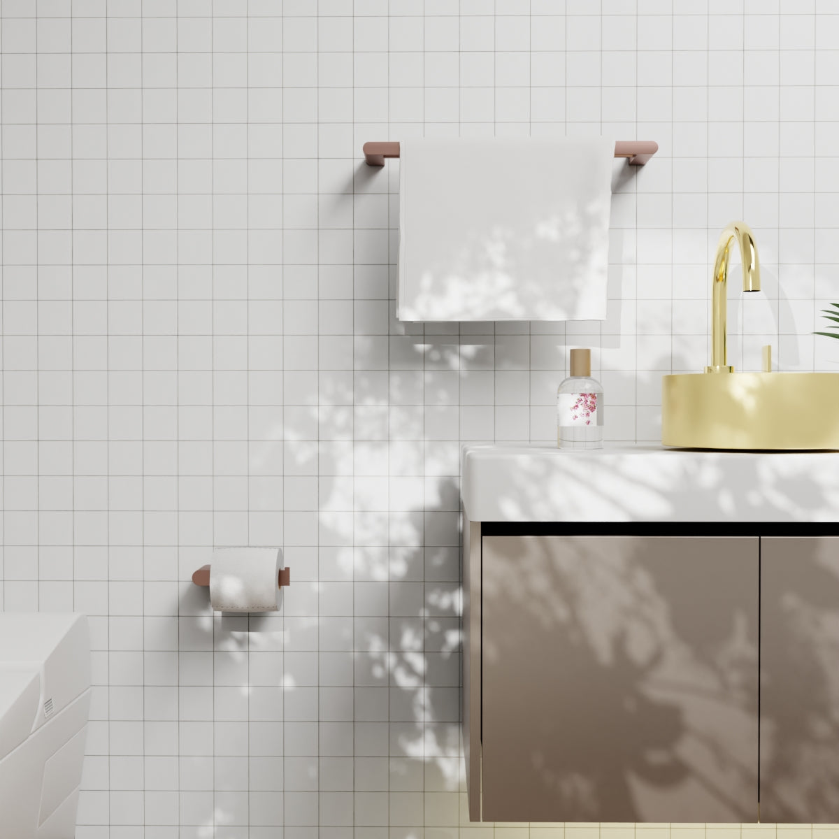 Bianca Double Towel Rail 800mm Brushed Bronze