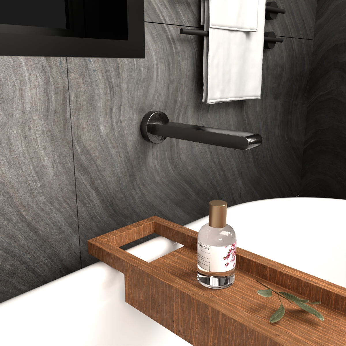 Bianca Fixed Bath Spout Only 240mm Gun Metal