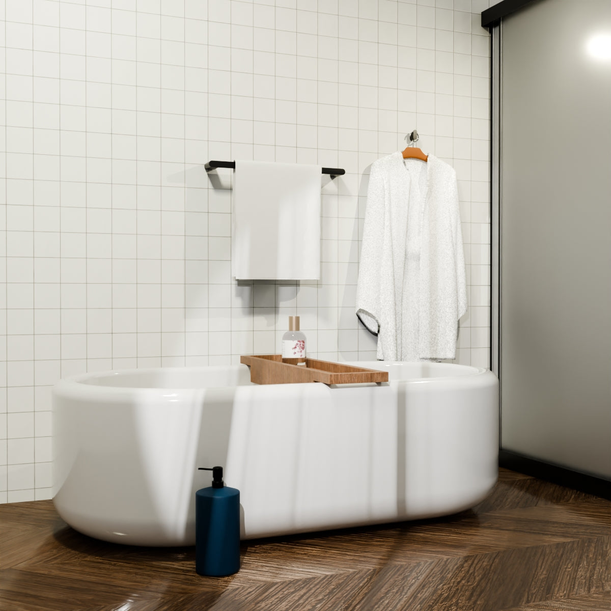 Bianca Single Towel Rail 800mm Matte Black