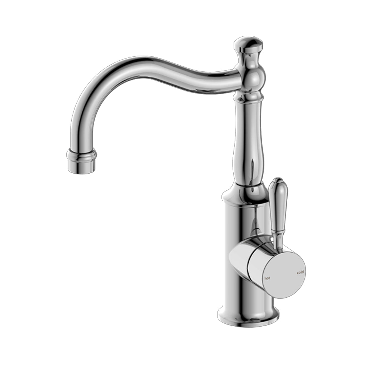York Basin Mixer Hook Spout With Metal Lever Chrome