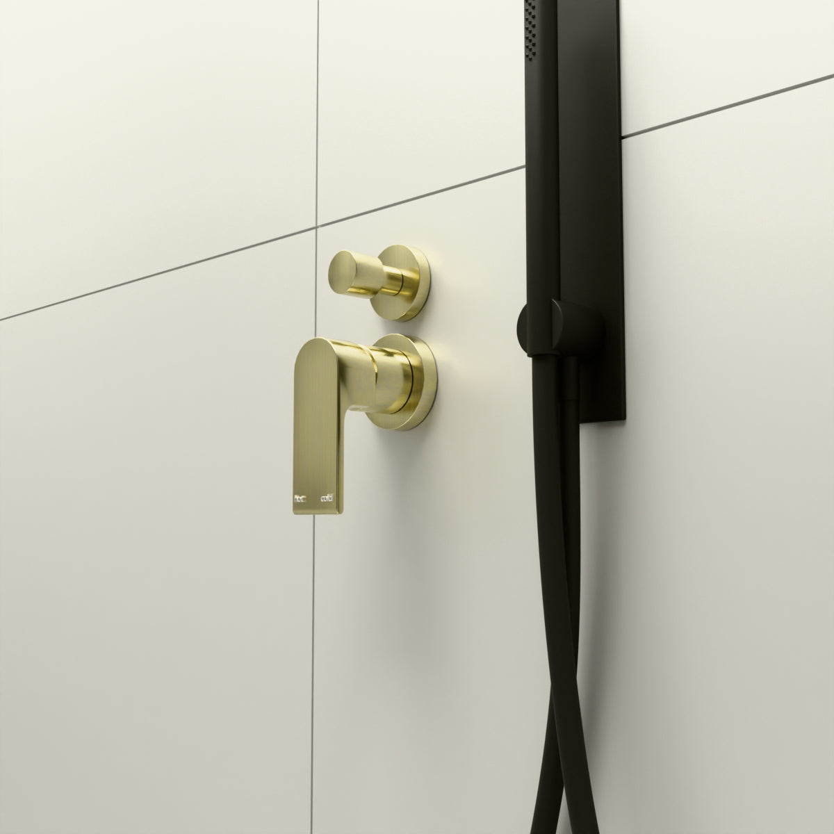 Bianca Shower Mixer With Divertor Separate Back Plate Brushed Gold