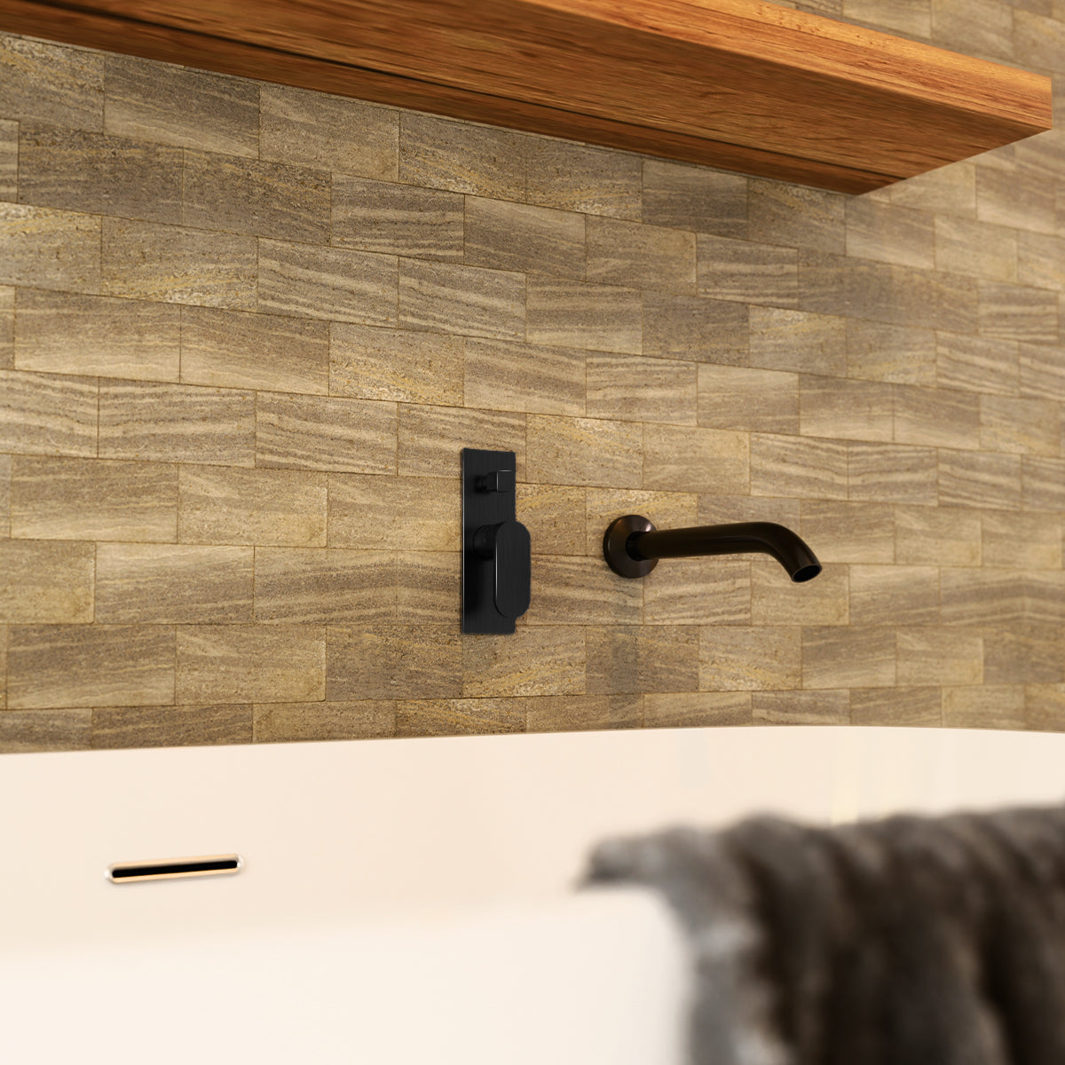 Ecco Shower Mixer With Divertor Matte Black