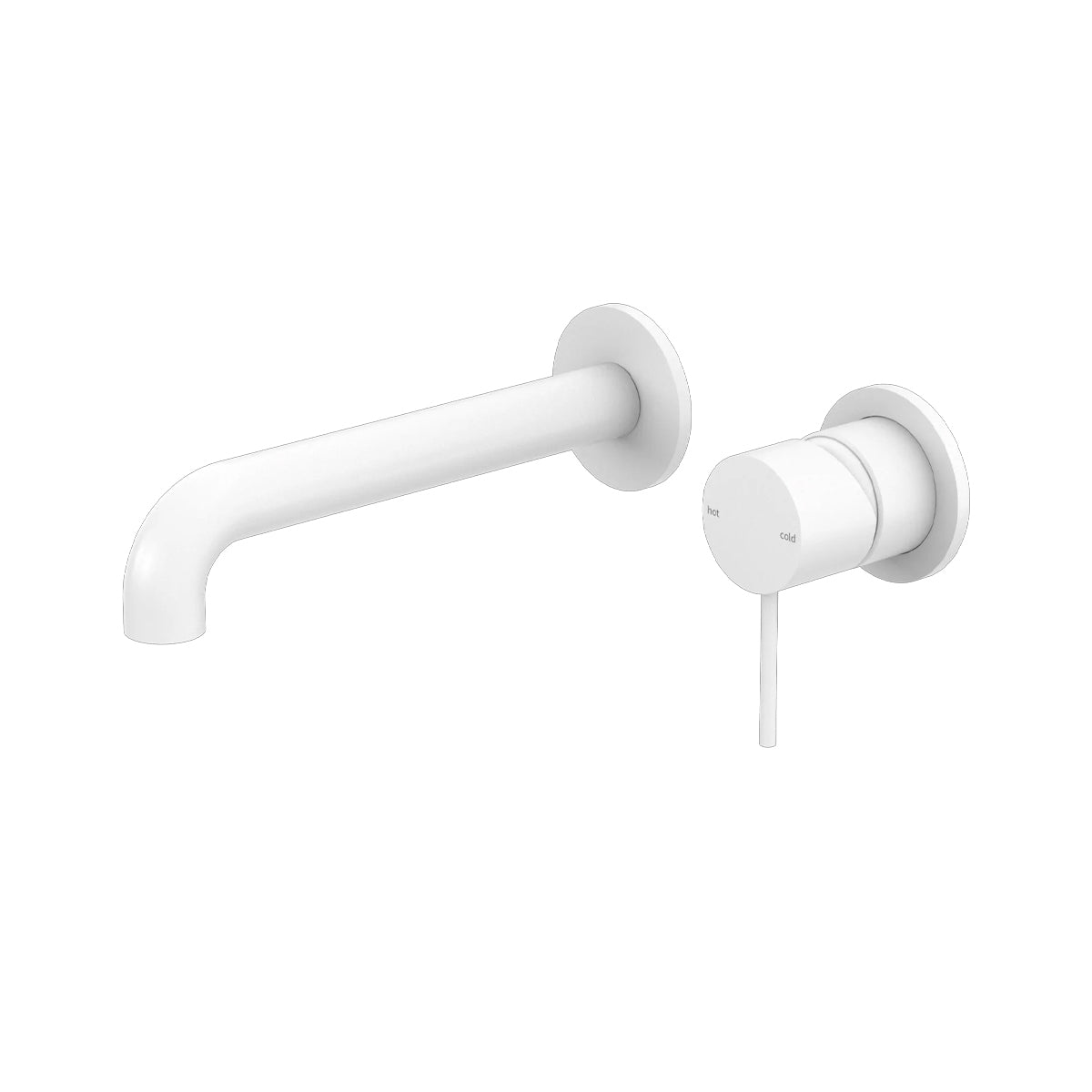 Mecca Wall Basin/Bath Mixer Separate Back Plate 160mm Matte White