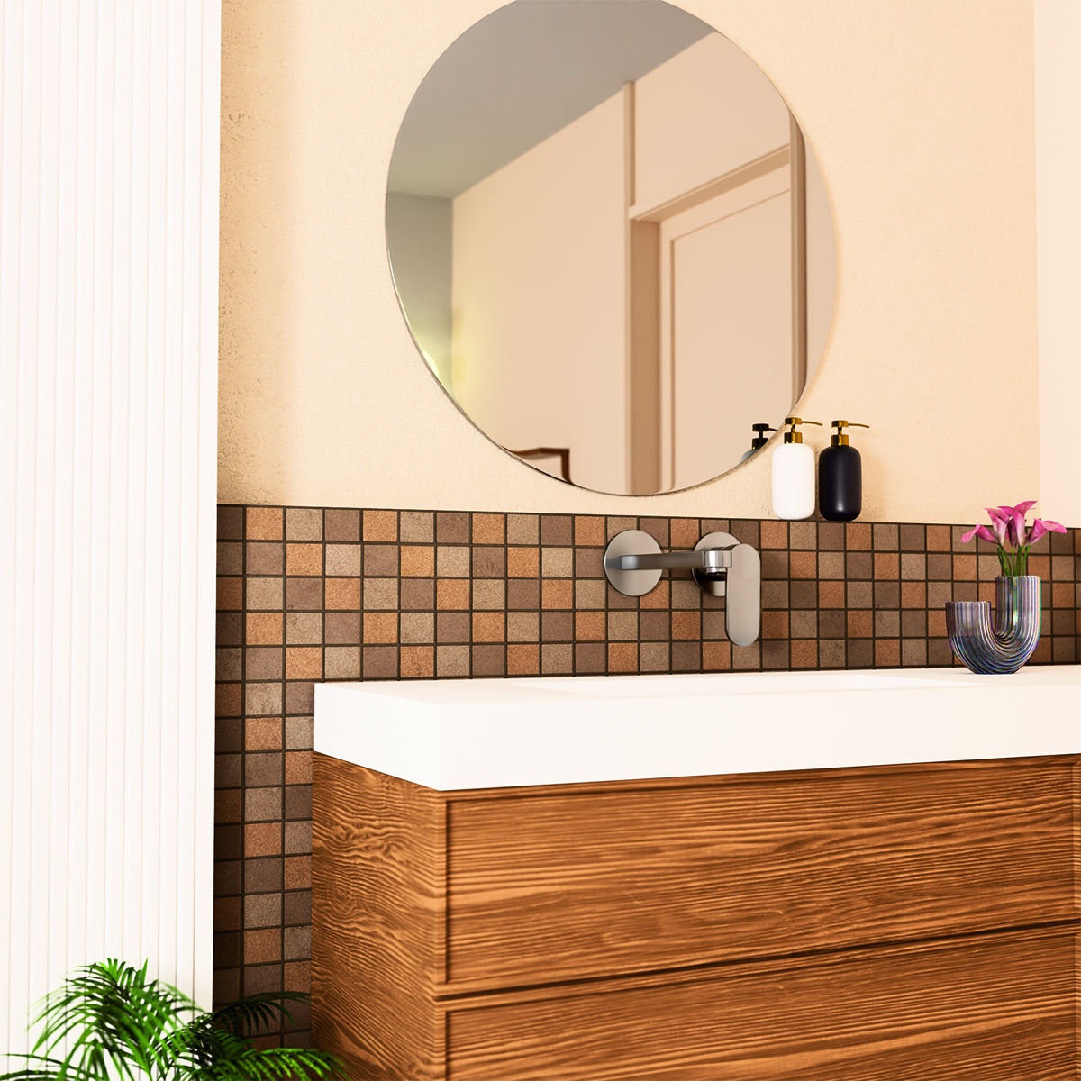 Ecco Wall Basin/Bath Mixer Separate Back Plate Gun Metal