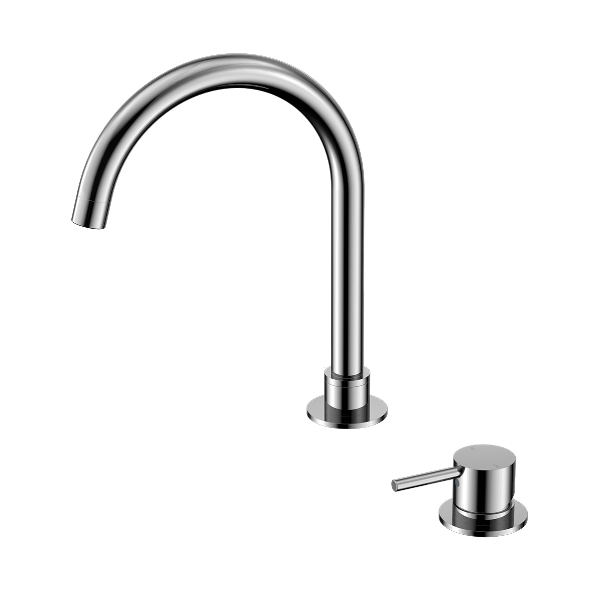 Mecca Hob Basin Mixer Round Swivel Spout Chrome