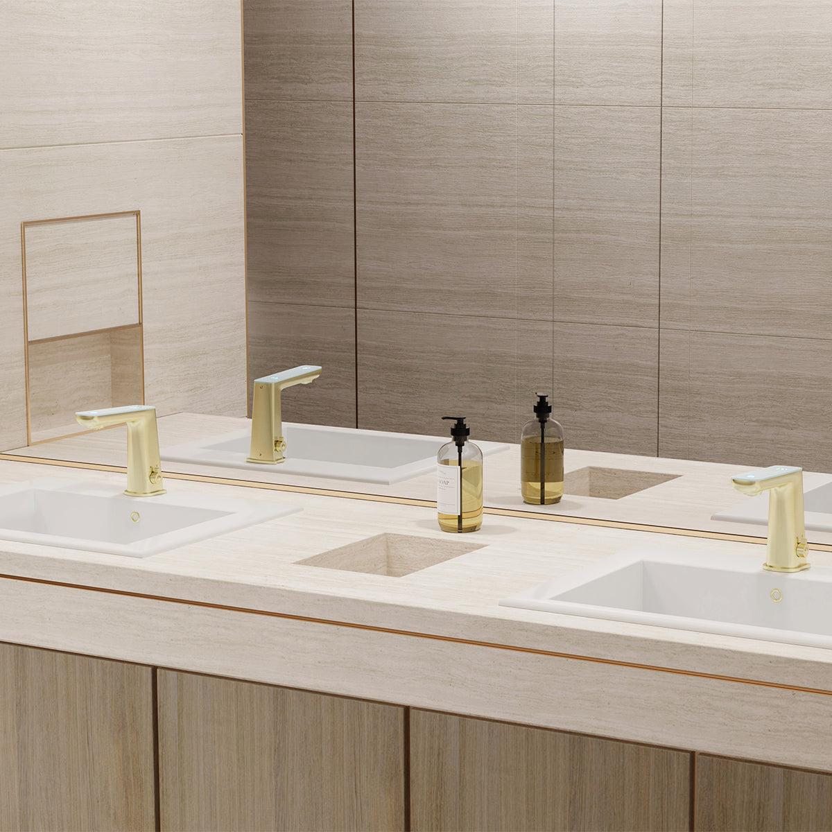 Claudia Sensor Mixer With White Top Display Brushed Bronze