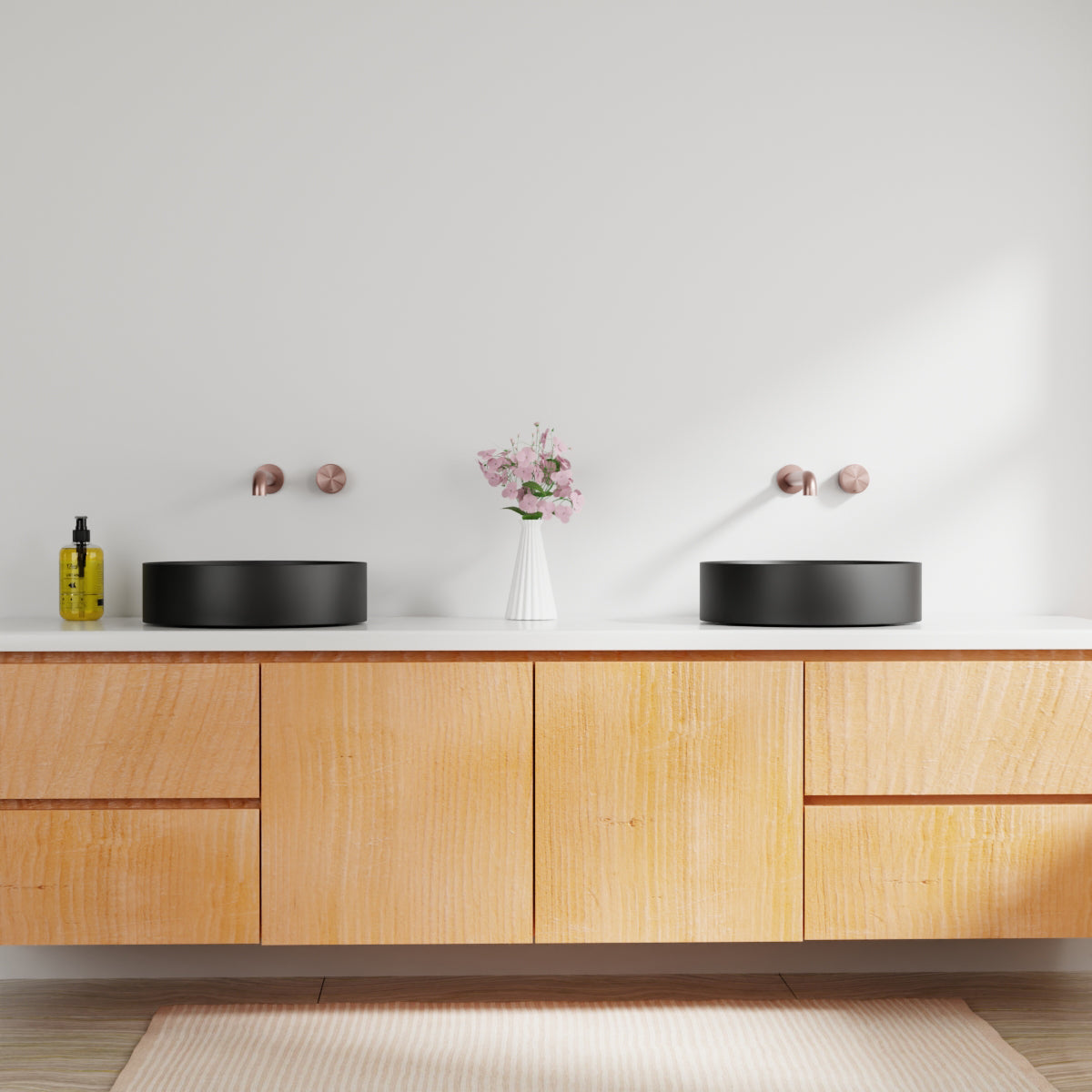 Kara Progressive Wall Basin/Bath Set 260mm Brushed Bronze