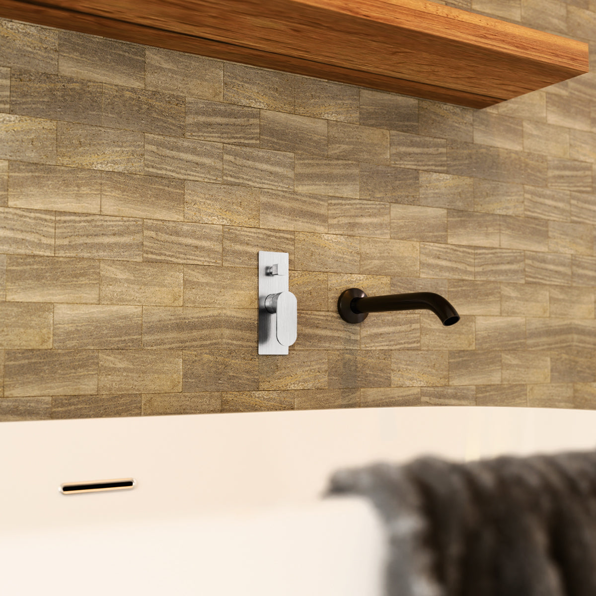 Ecco Shower Mixer With Divertor Brushed Nickel